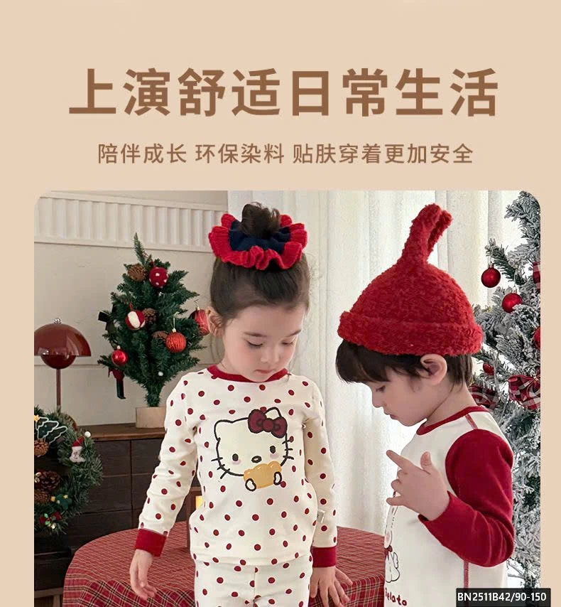 BỘ COTTON MẶC NHÀ TONE ĐỎ