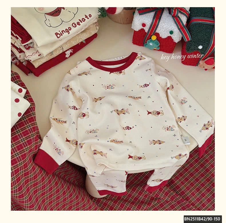 BỘ COTTON MẶC NHÀ TONE ĐỎ