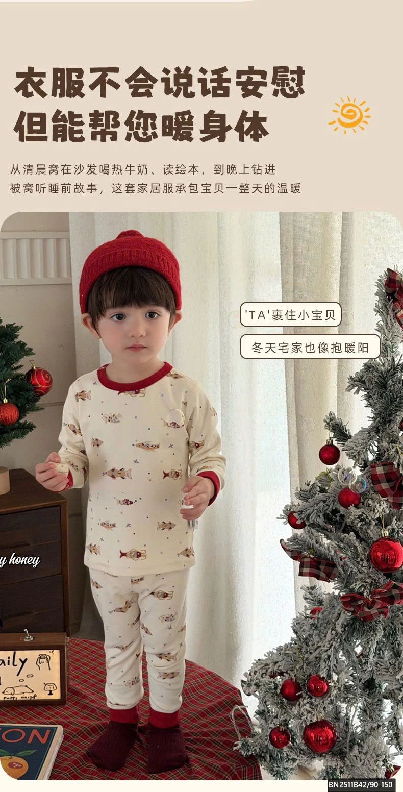 BỘ COTTON MẶC NHÀ TONE ĐỎ