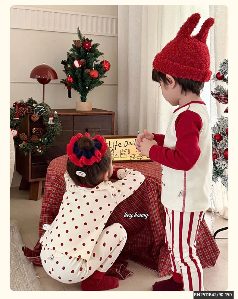 BỘ COTTON MẶC NHÀ TONE ĐỎ