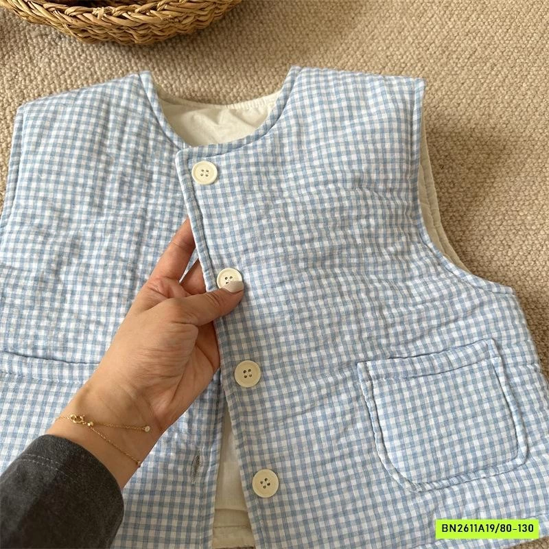 KHOÁC GILE CARO TRẦN BÔNG XANH