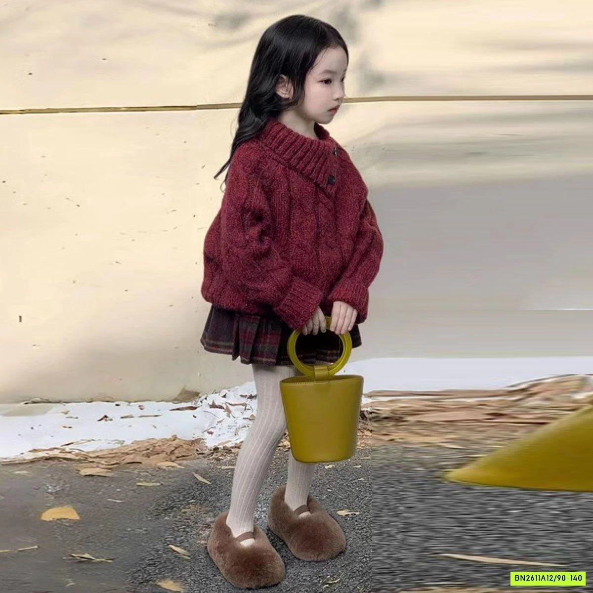 SÉT ÁO LEN CỔ LỆCH MIX CV DẠ CARO ĐỎ