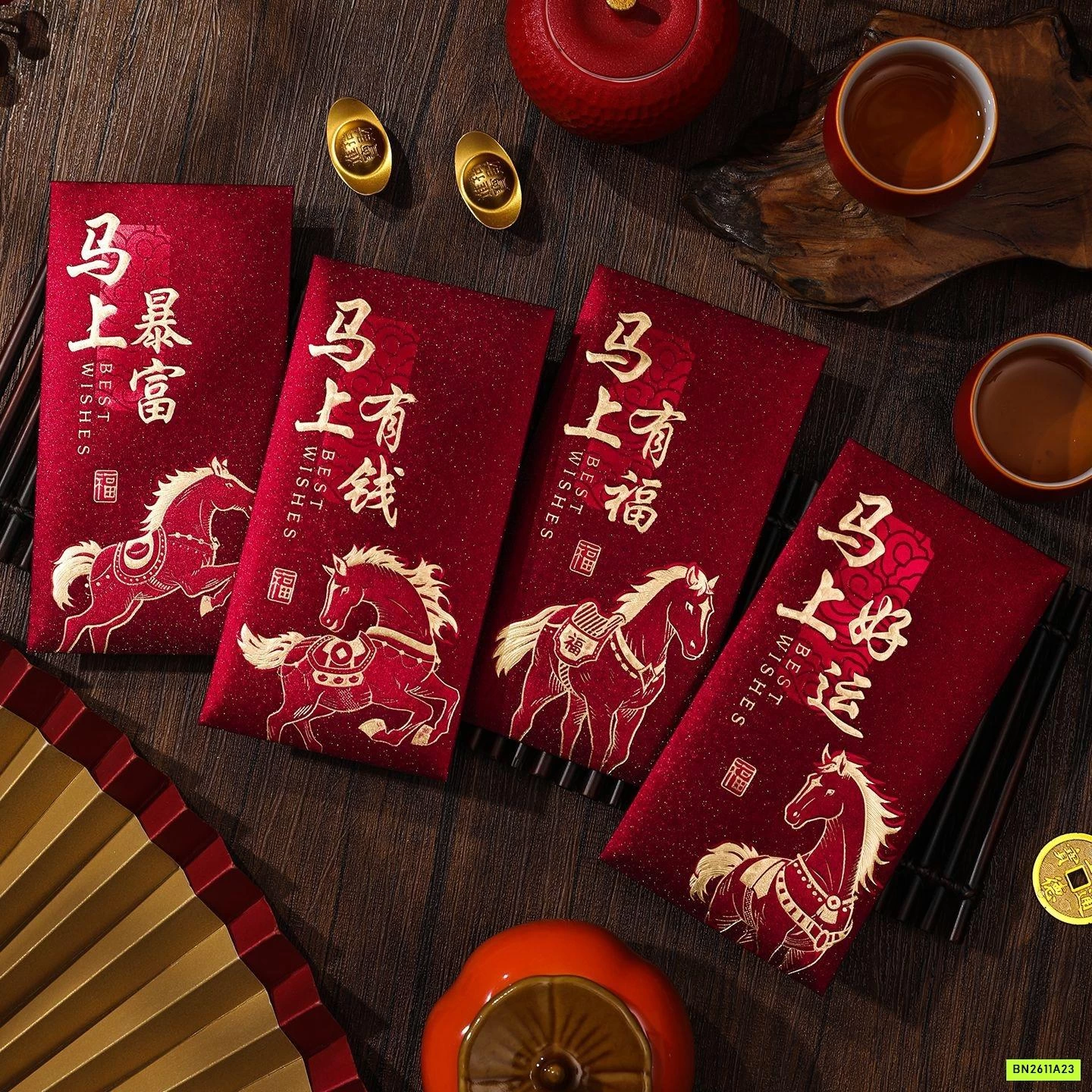 COMBO 12 BAO LÌ XÌ NGỌ CAO CẤP