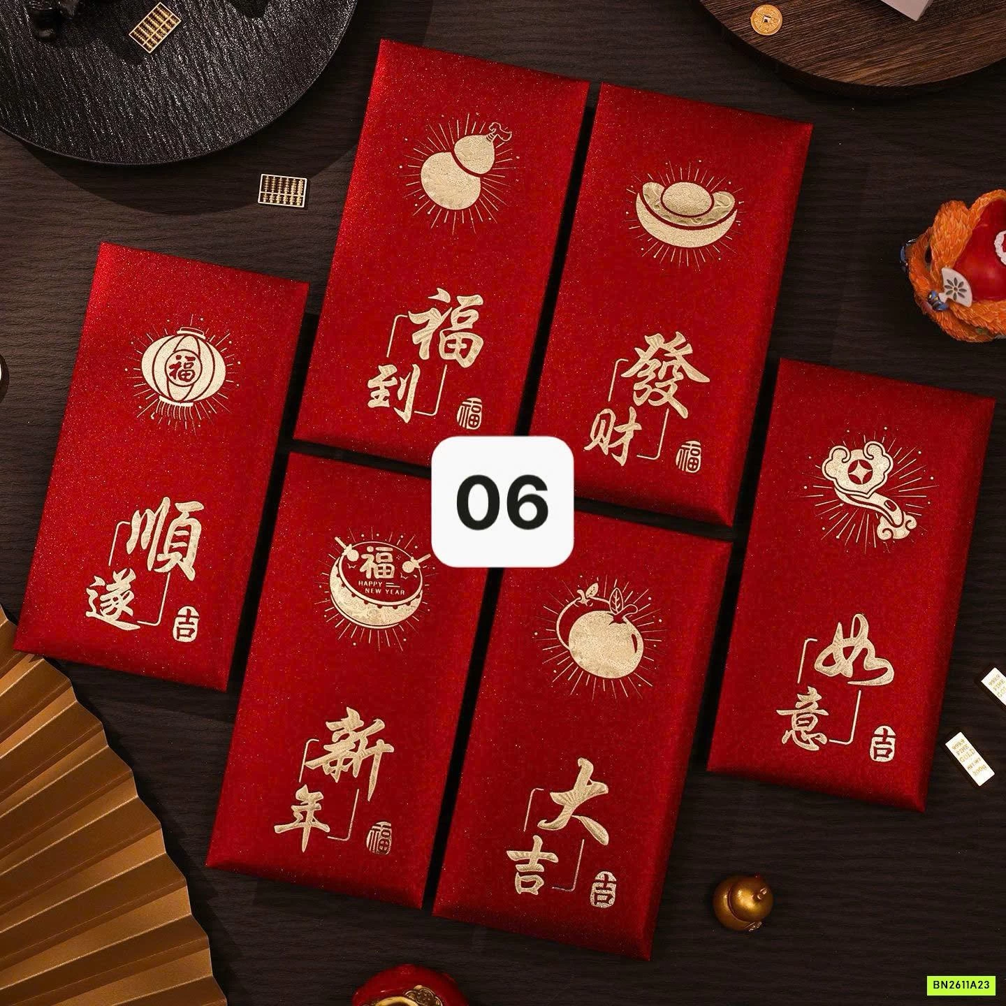 COMBO 12 BAO LÌ XÌ NGỌ CAO CẤP