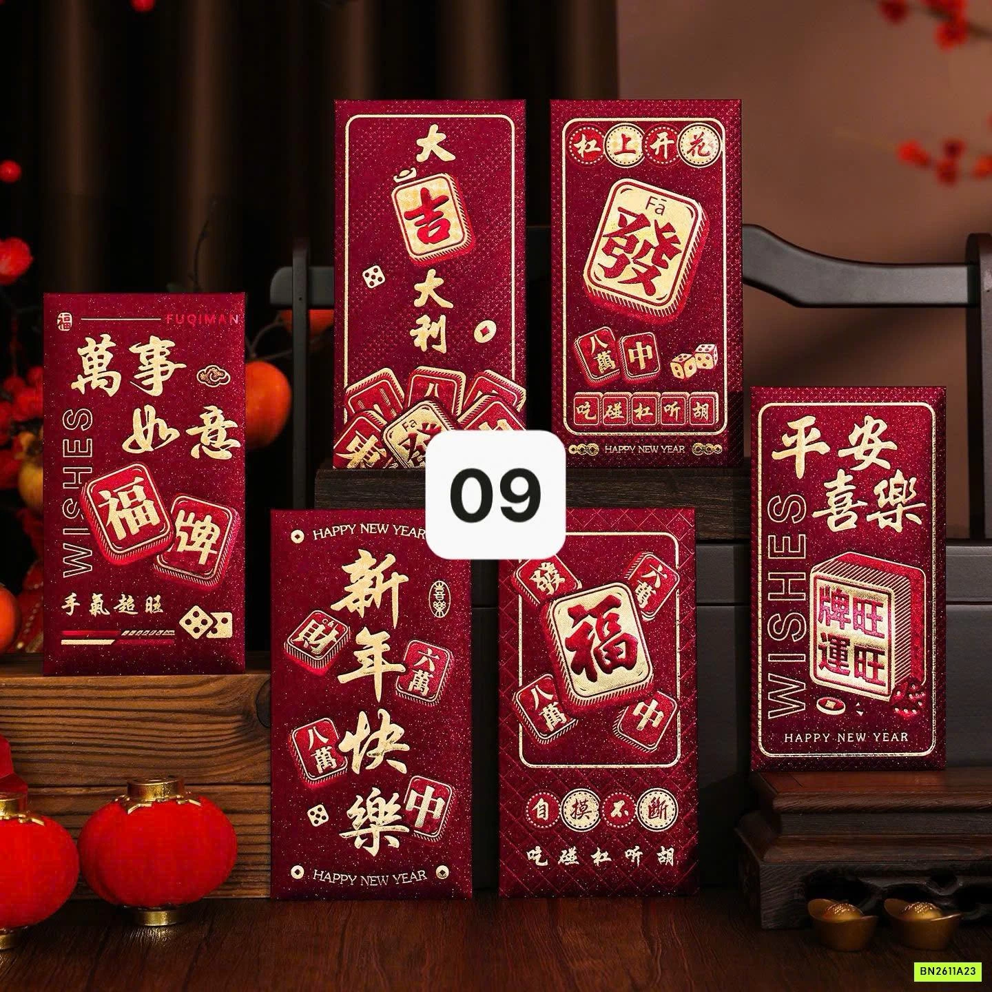 COMBO 12 BAO LÌ XÌ NGỌ CAO CẤP