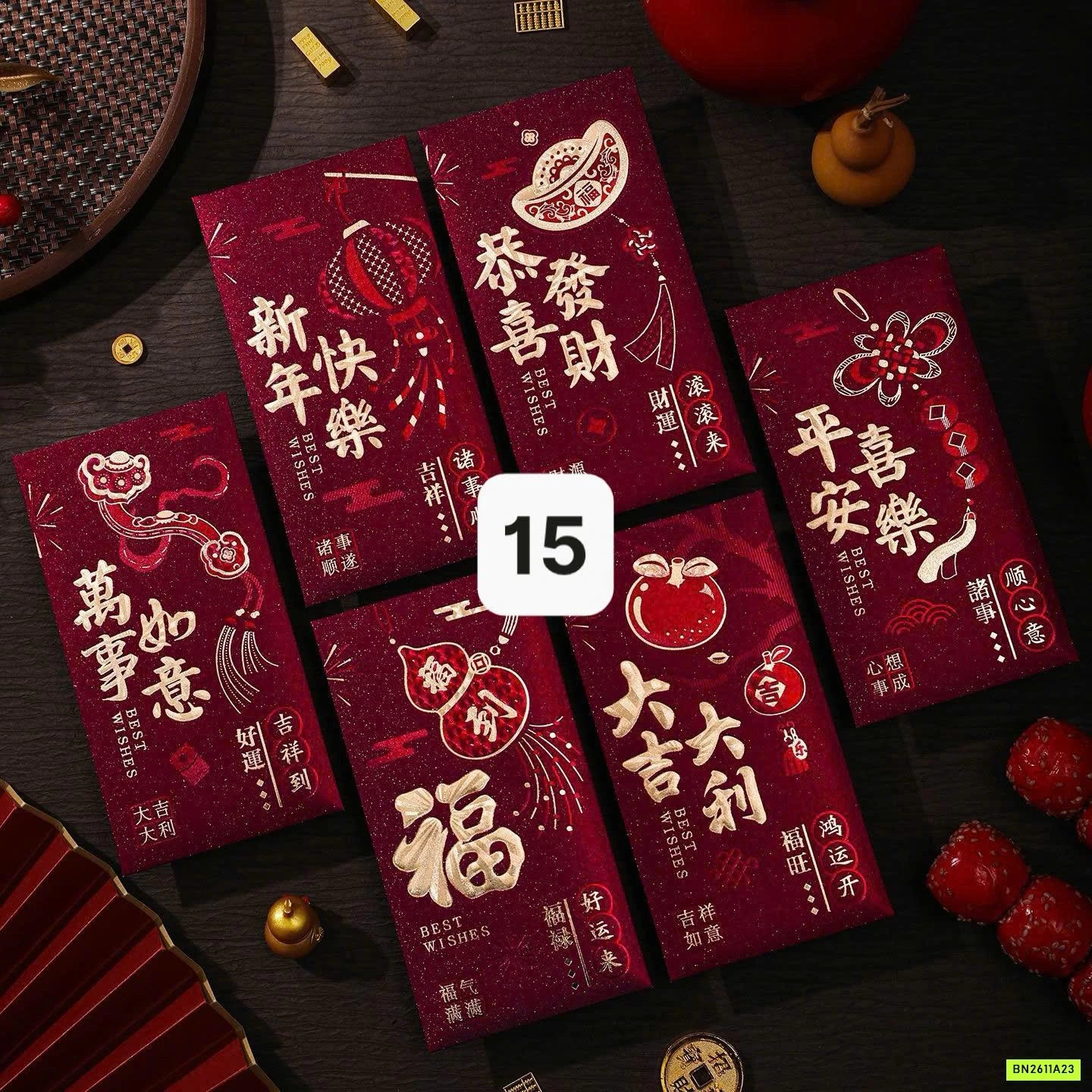 COMBO 12 BAO LÌ XÌ NGỌ CAO CẤP