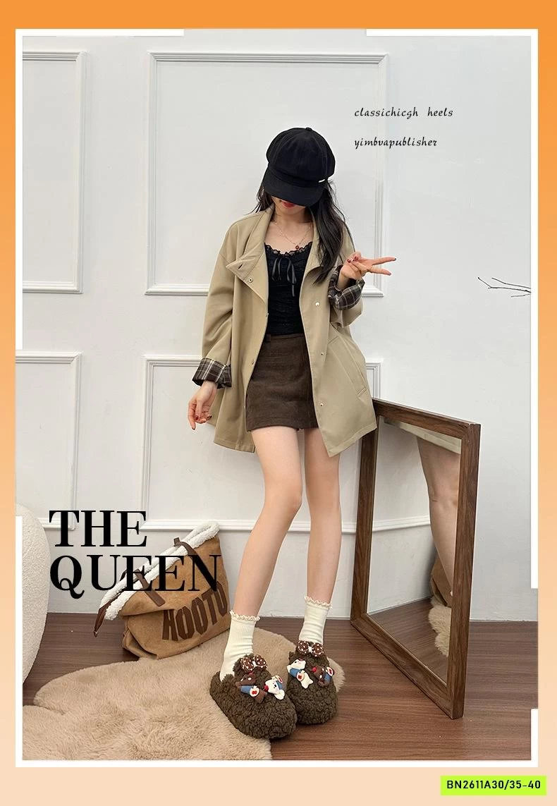 DÉP LÔNG CỪU GẮN CHARM