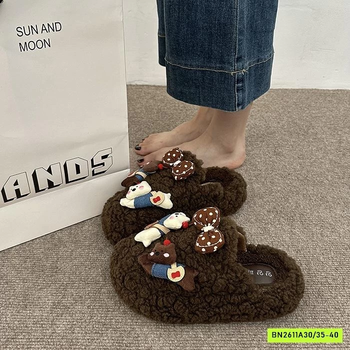 DÉP LÔNG CỪU GẮN CHARM