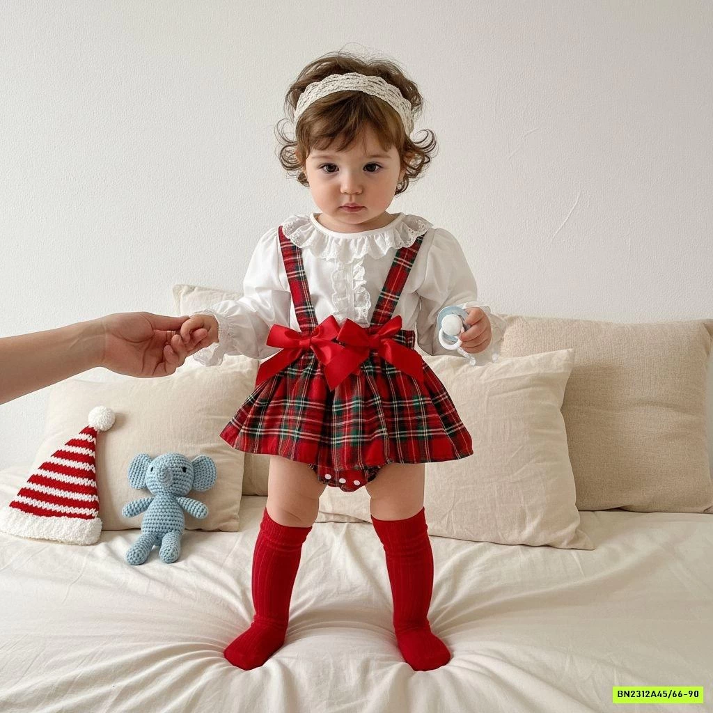 SÉT VÁY CARO ĐỎ BÁNH BÈO SZ NHÍ