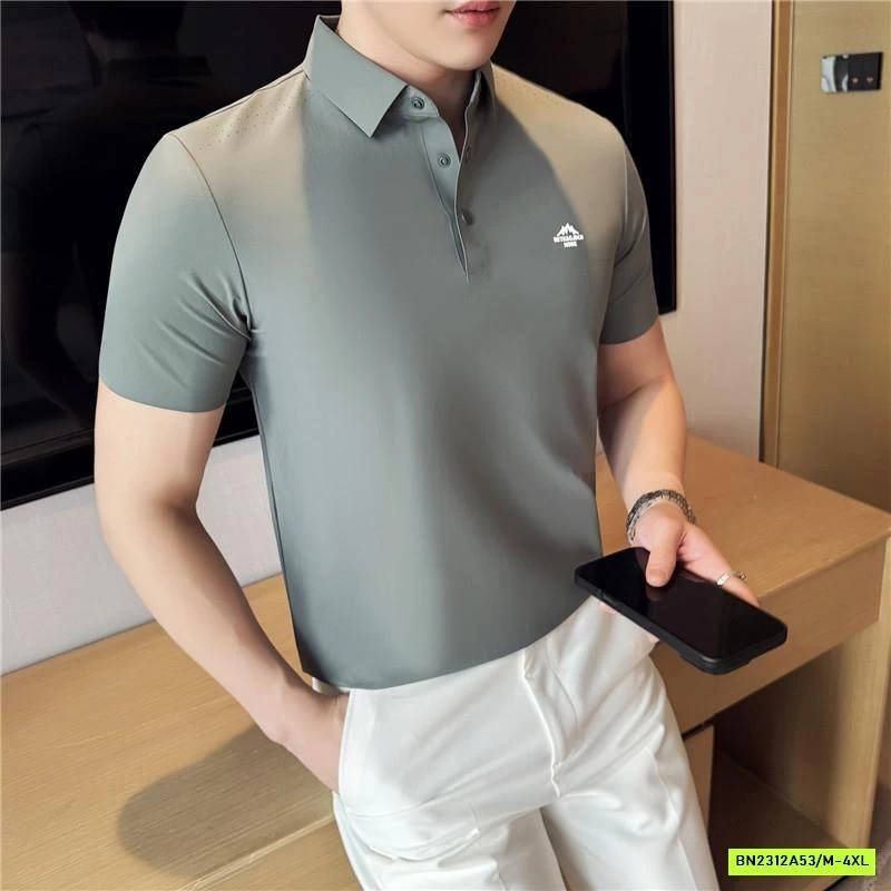 ÁO POLO NAM TRƠN MÀU LOGO NỔI