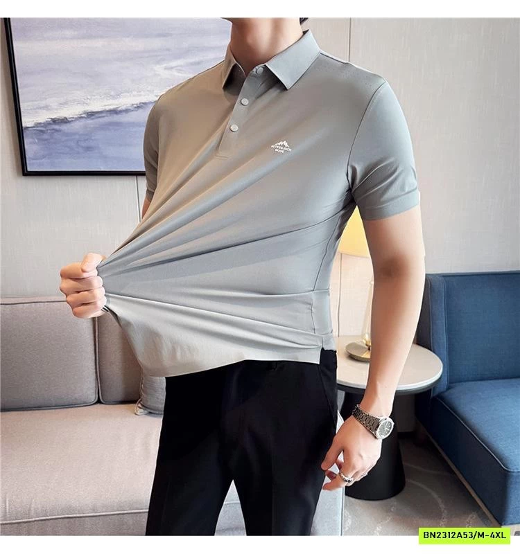 ÁO POLO NAM TRƠN MÀU LOGO NỔI