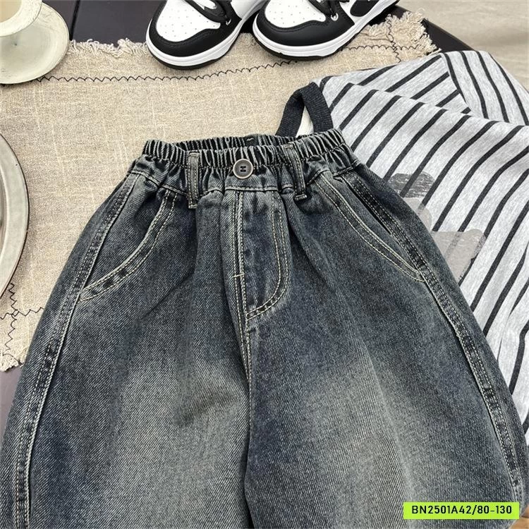 JEANS BO GẤU BẠC GỐI MÁC TÚI