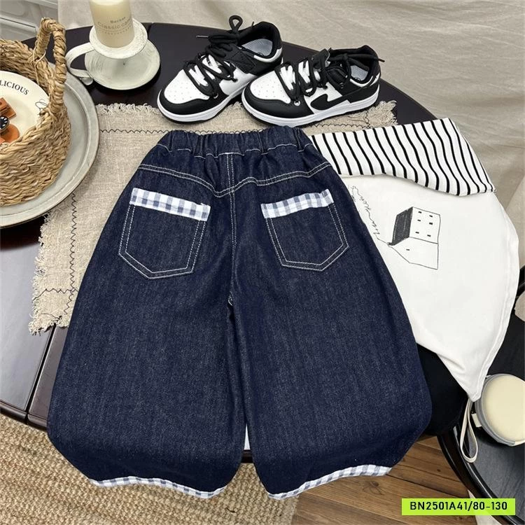 BAGGY DENIM VIỀN GẤU CARO