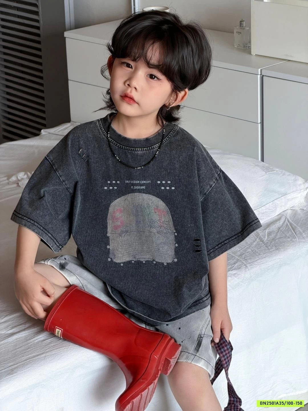 SÉT ÁO THUN ĐEN MIX SHORT VẢY SƠN