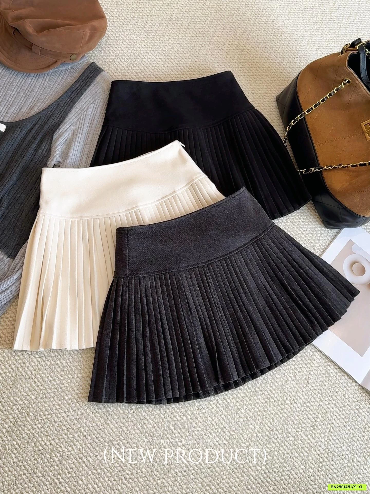 CHÂN VÁY DẠ XẾP LY GEN BỤNG ANNA