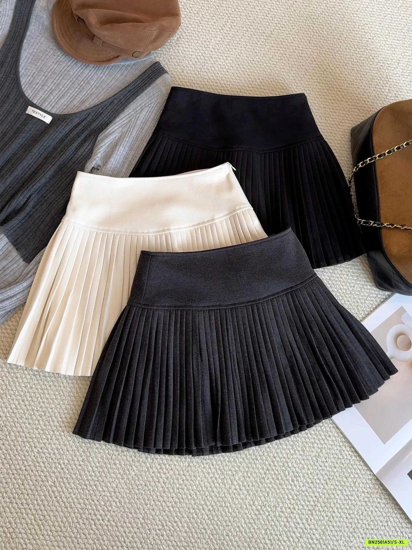 CHÂN VÁY DẠ XẾP LY GEN BỤNG ANNA