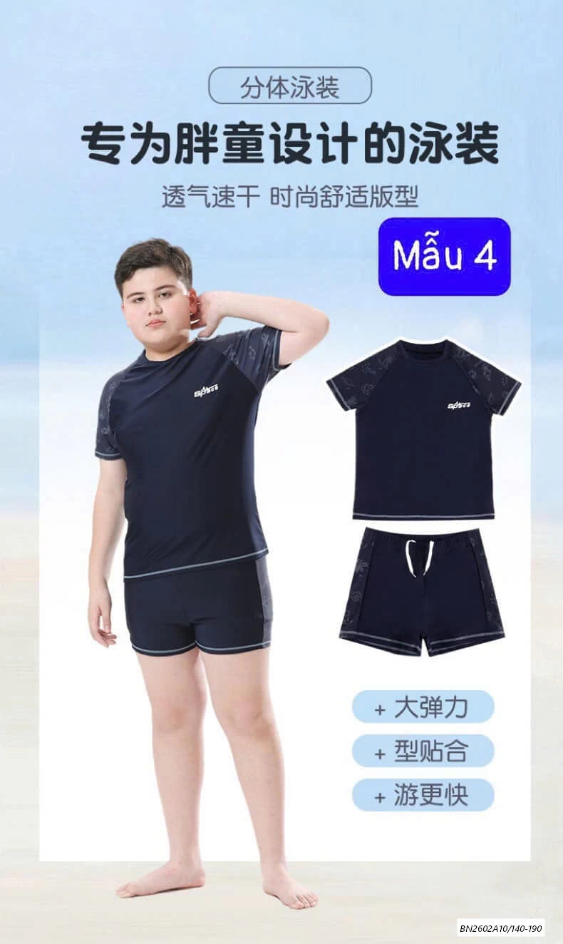 BỘ BƠI CHO BÉ TRAI SIZE ĐẠI