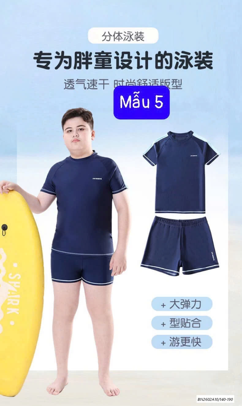 BỘ BƠI CHO BÉ TRAI SIZE ĐẠI