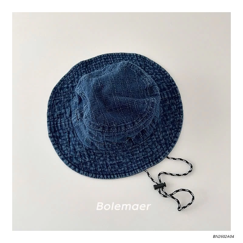 MŨ BÈO JEANS CÓ QUAI