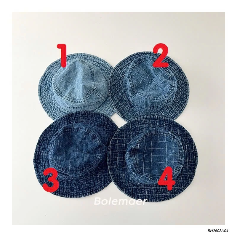 MŨ BÈO JEANS CÓ QUAI