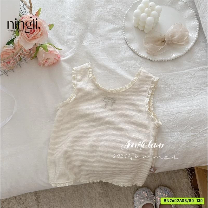 ÁO GÂN SÁT NÁCH THÊU NƠ NINGLI