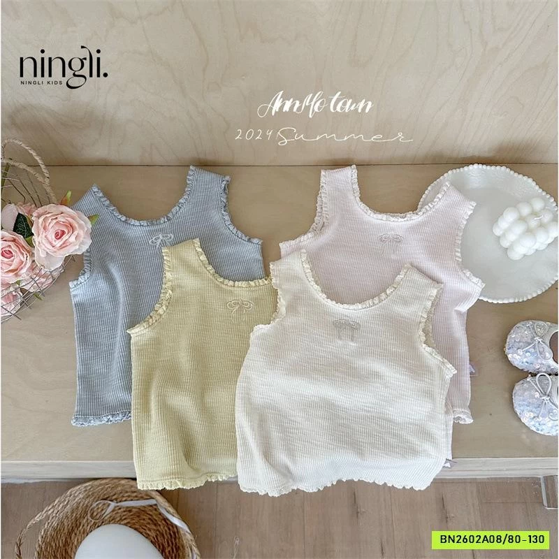 ÁO GÂN SÁT NÁCH THÊU NƠ NINGLI