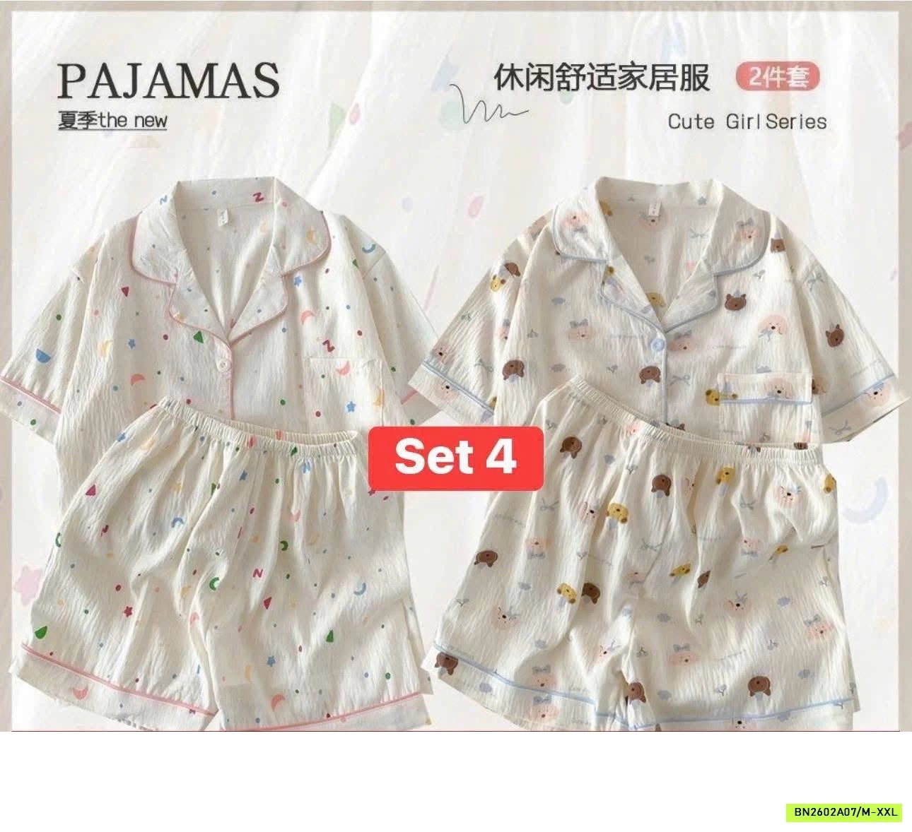 SÉT 2 BỘ PIZAMA CỘC TAY hết sale