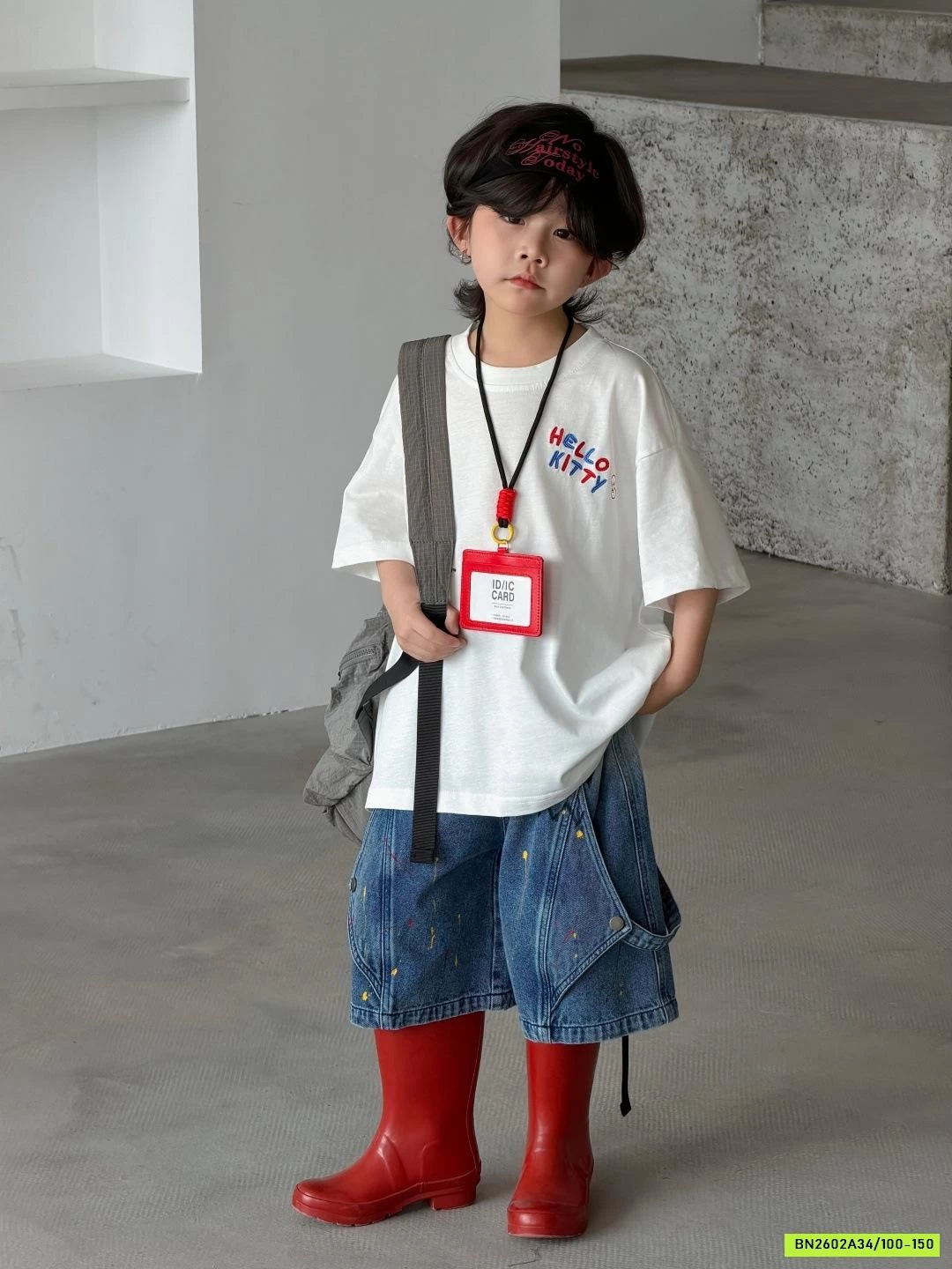 THUN TRẮNG CHỮ MIX SHORT VẢY SƠN