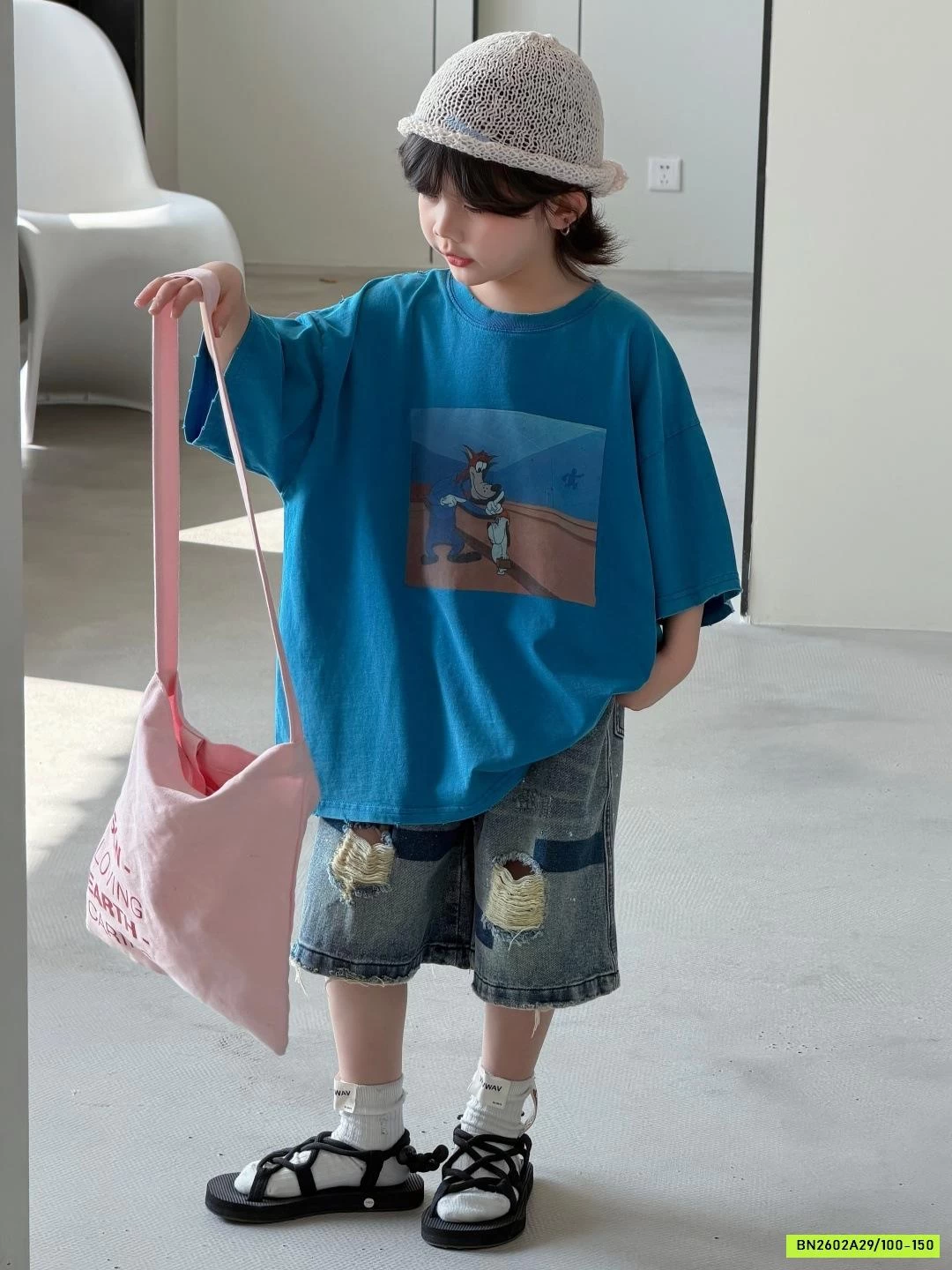 ÁO THUN XANH MIX SHORT VẢY SƠN