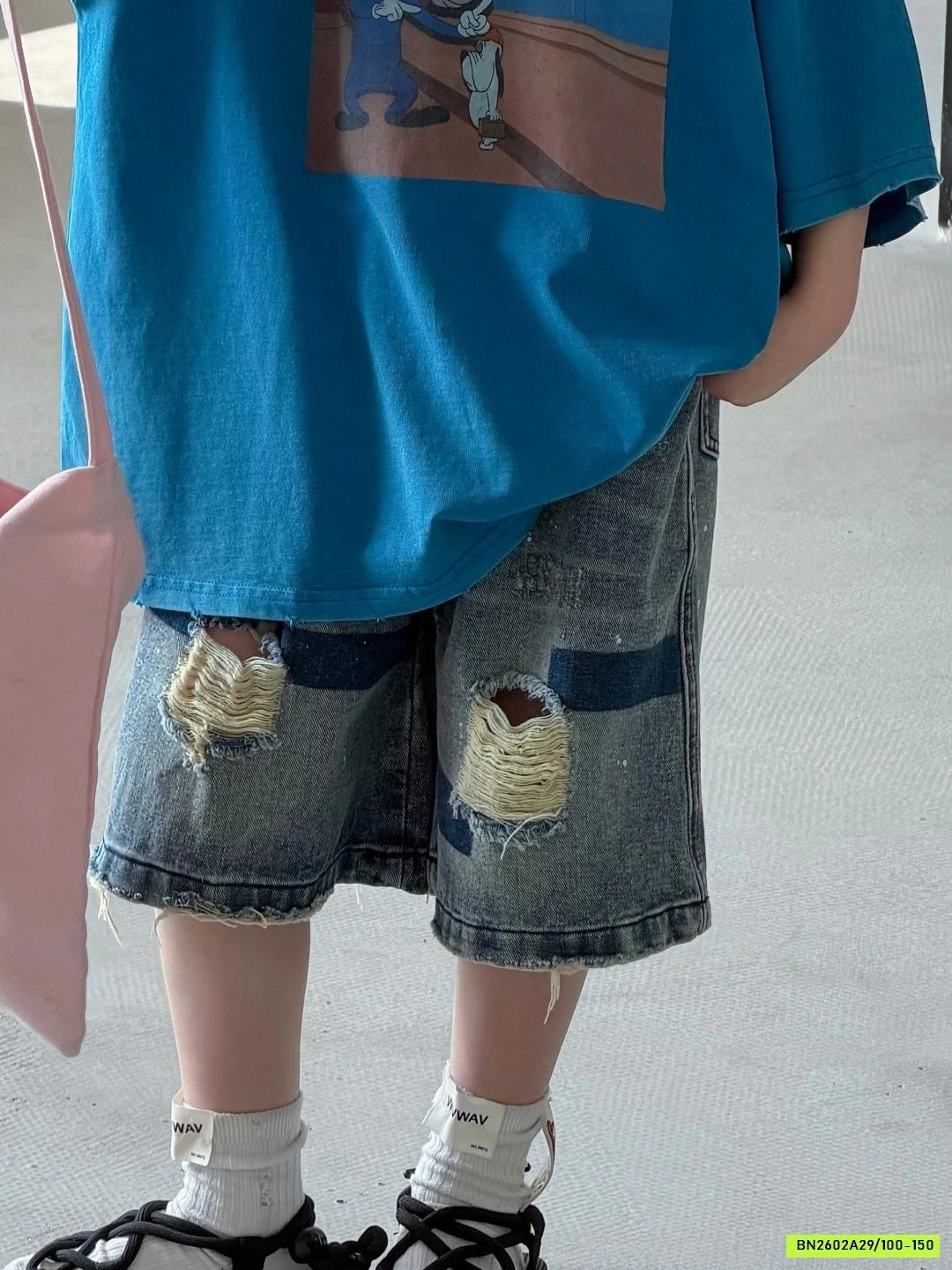 ÁO THUN XANH MIX SHORT VẢY SƠN