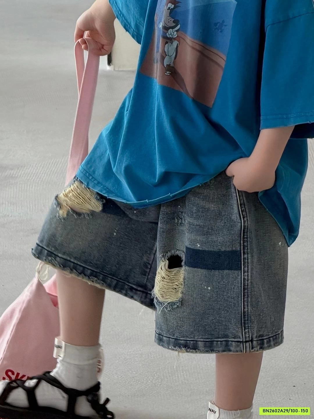 ÁO THUN XANH MIX SHORT VẢY SƠN