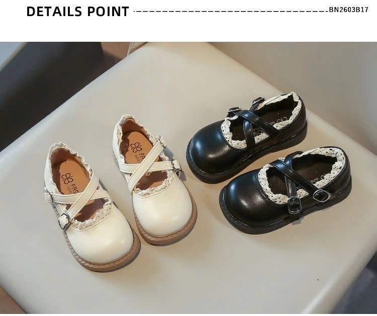 GIÀY BÚP BẾ DA PU VIỀN REN