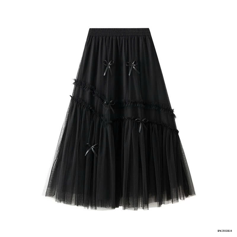 CHÂN VÁY VOAN ANGEL PHỐI NƠ