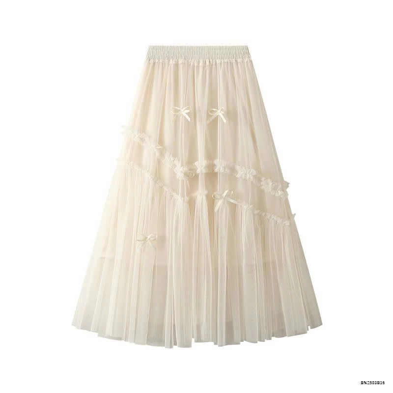 CHÂN VÁY VOAN ANGEL PHỐI NƠ