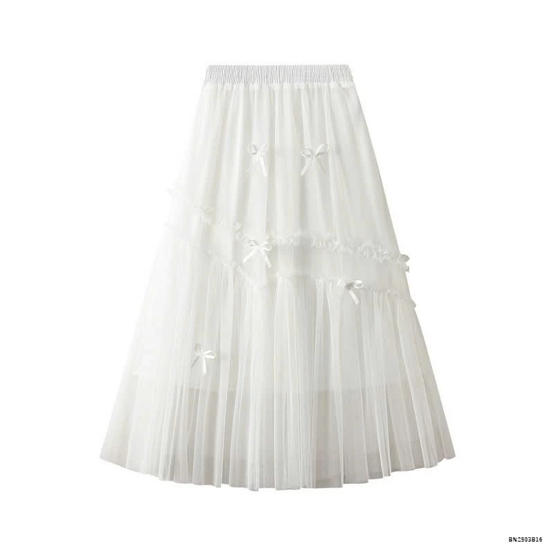 CHÂN VÁY VOAN ANGEL PHỐI NƠ