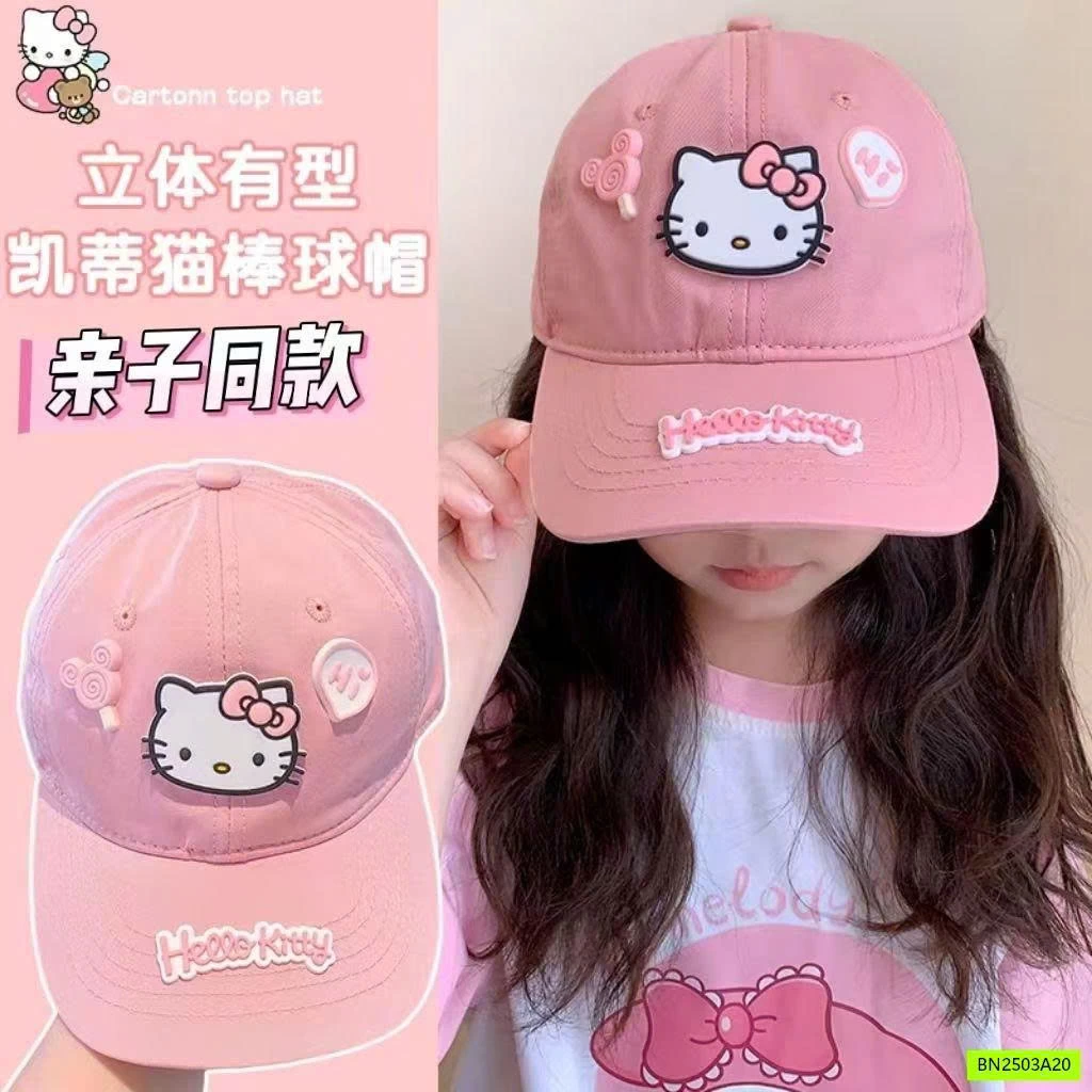 MŨ LƯỠI CHAI GẮN STICKER KITTY