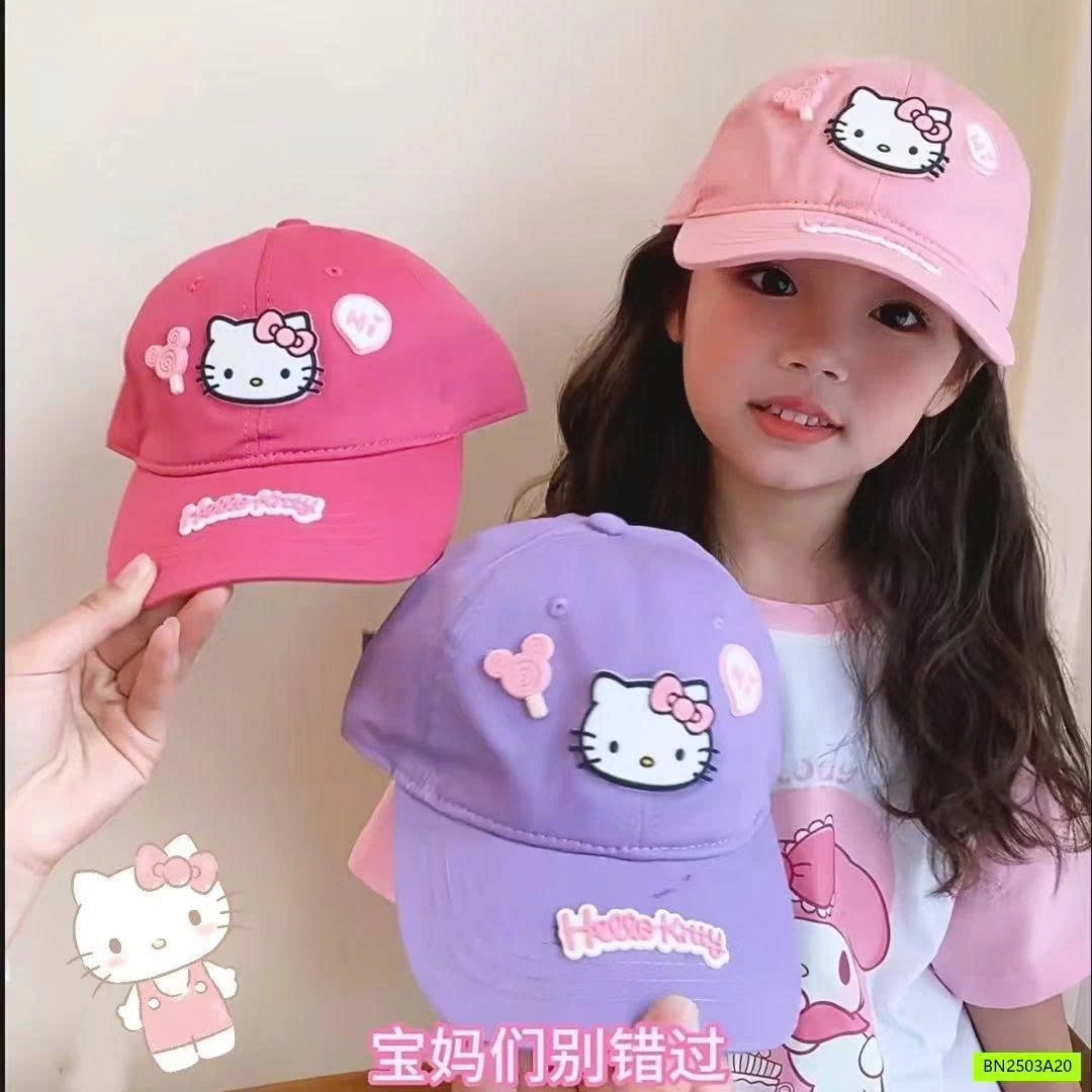 MŨ LƯỠI CHAI GẮN STICKER KITTY