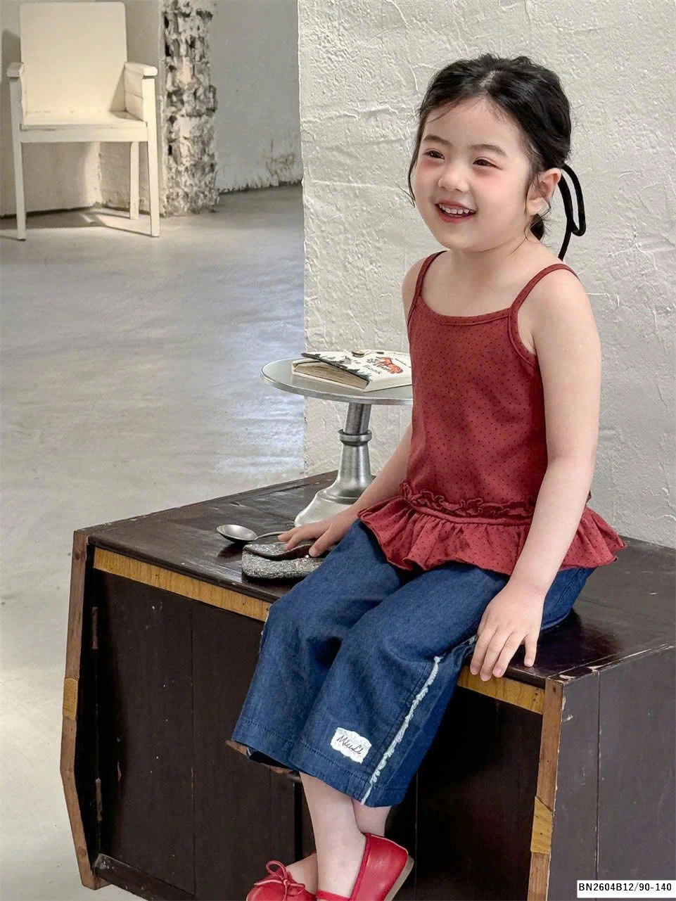 SÉT ÁO 2 DÂY ĐỎ MIX JEAN SUÔNG