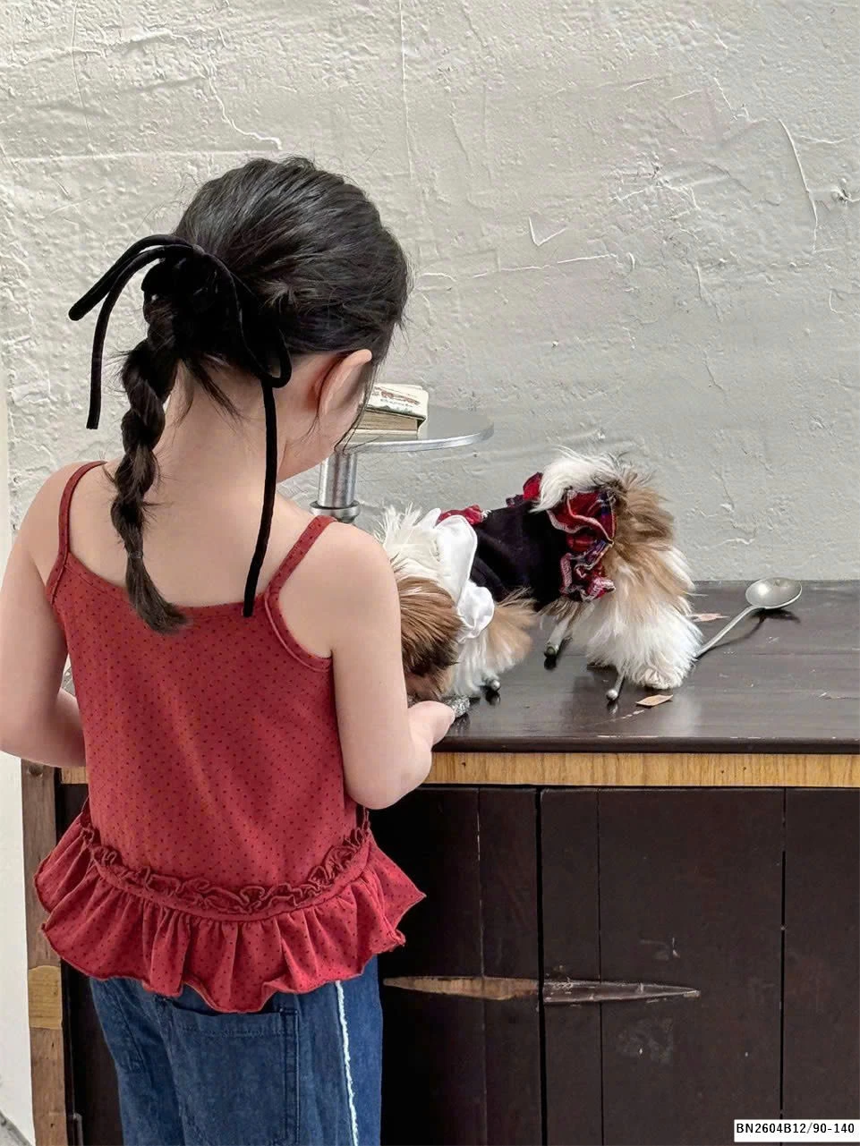 SÉT ÁO 2 DÂY ĐỎ MIX JEAN SUÔNG