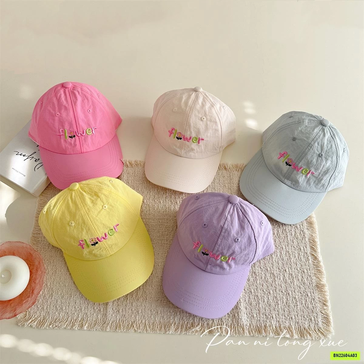 MŨ KẾT THÊU FLOWER XINH XẮN