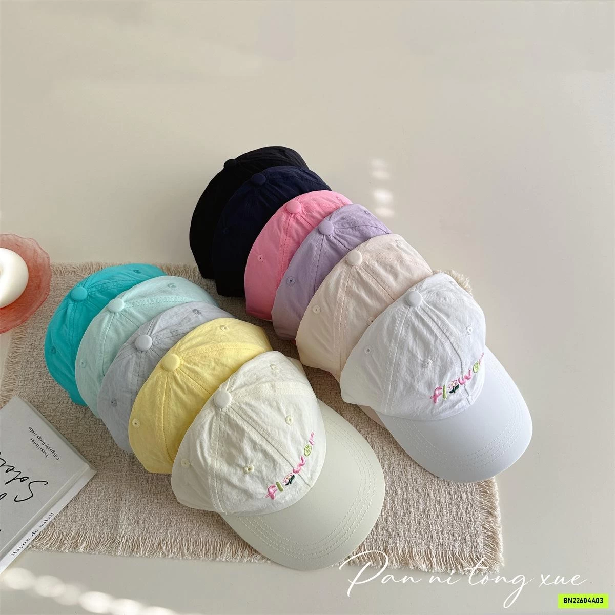 MŨ KẾT THÊU FLOWER XINH XẮN