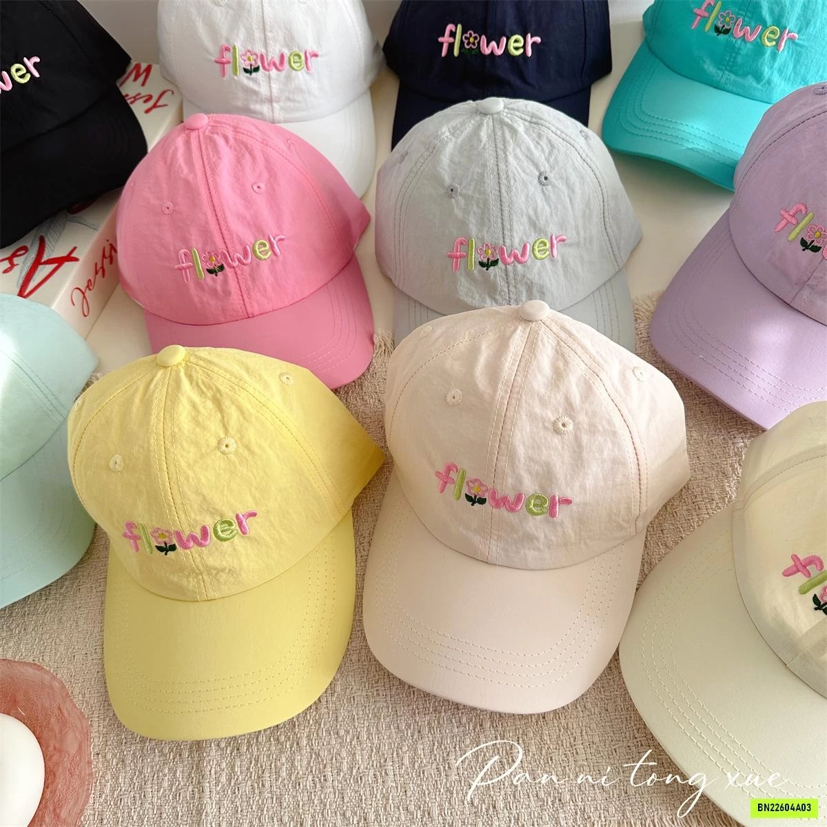 MŨ KẾT THÊU FLOWER XINH XẮN