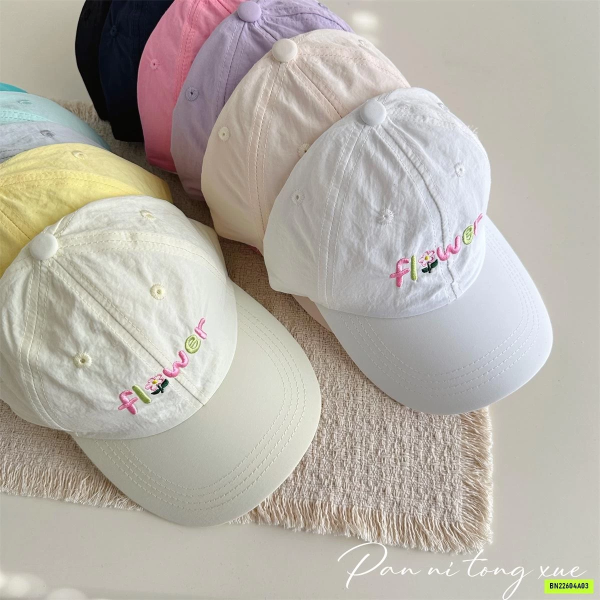 MŨ KẾT THÊU FLOWER XINH XẮN