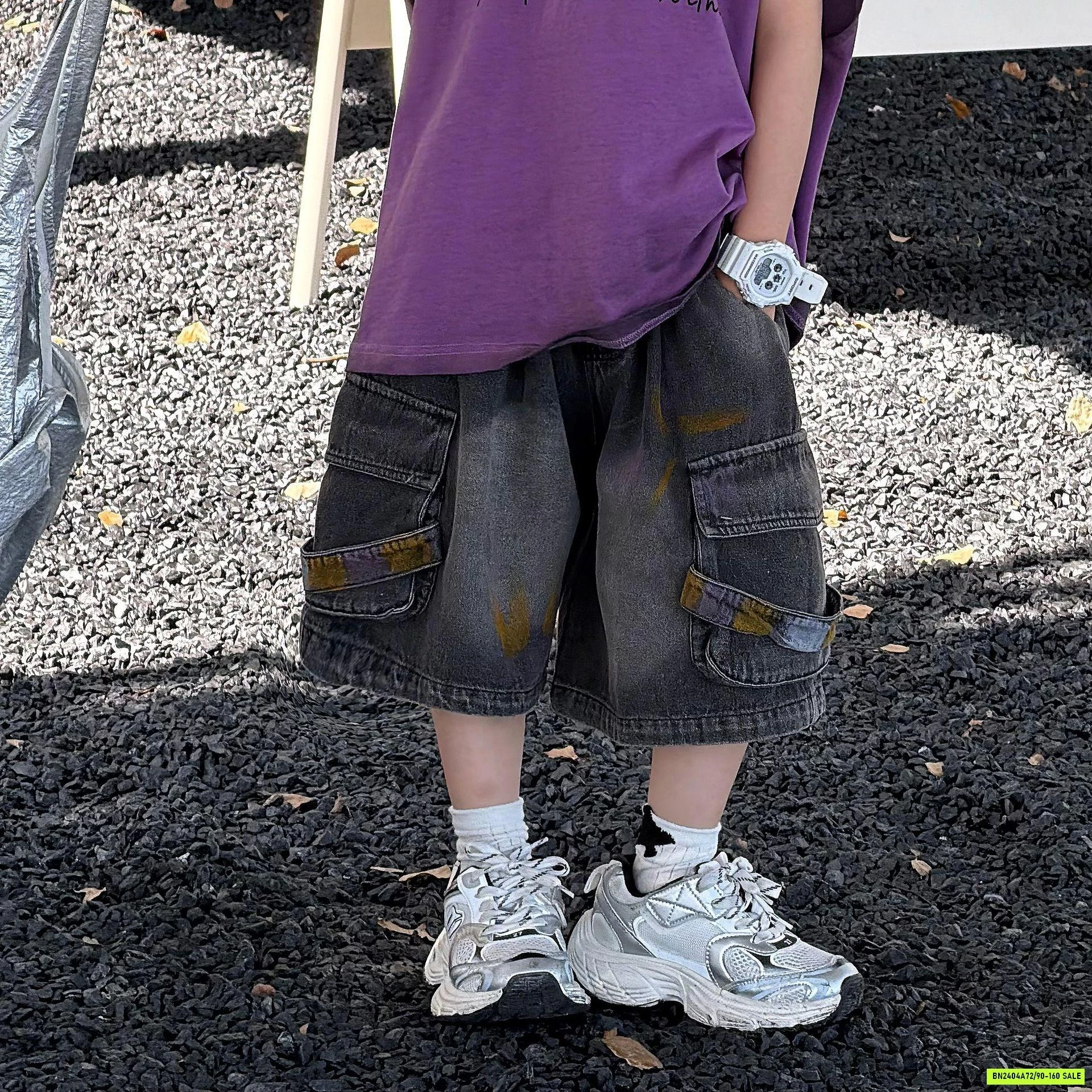 SHORT JEANS ĐEN TÚI BÊN VẨY SƠN FANSHU