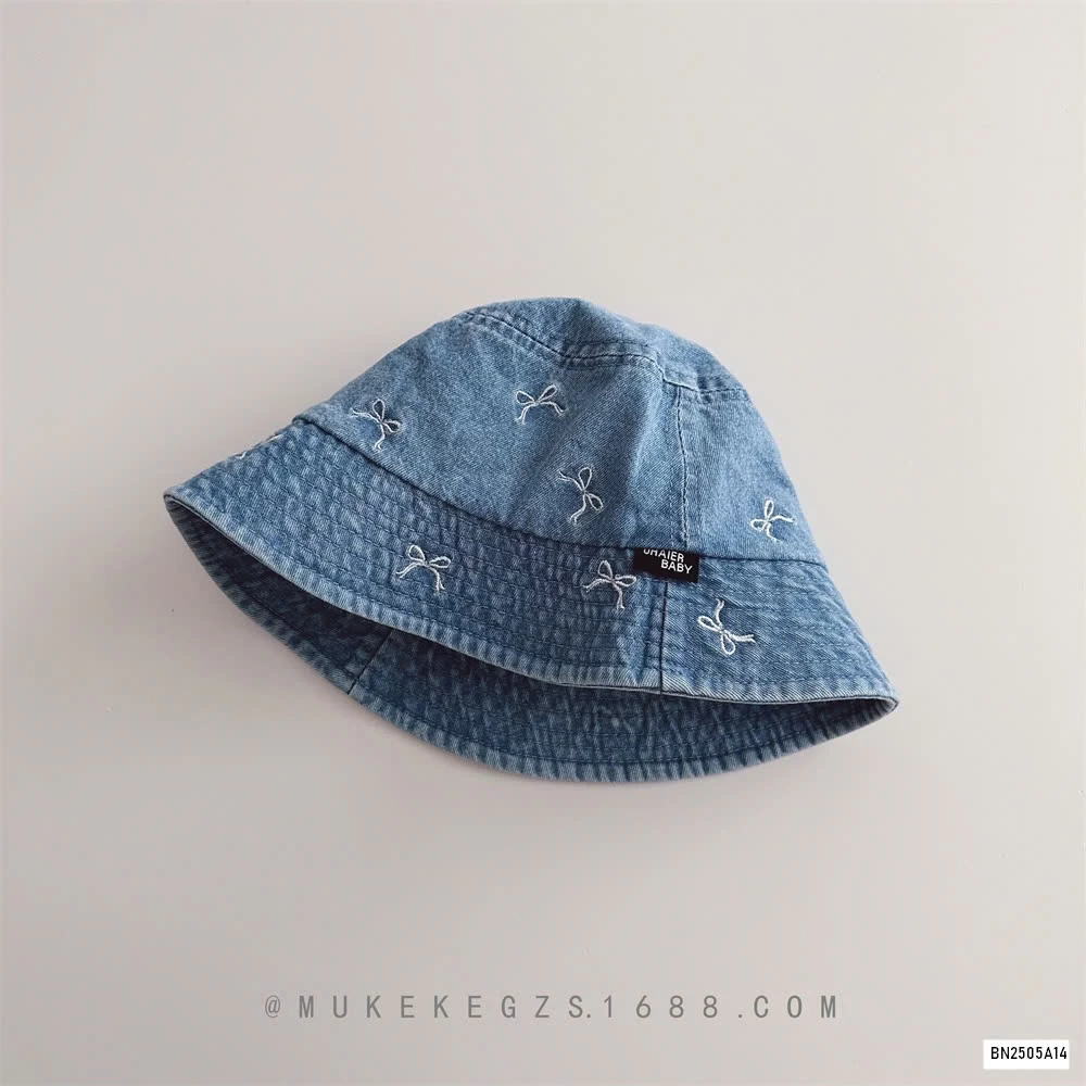 BUCKET DENIM THÊU