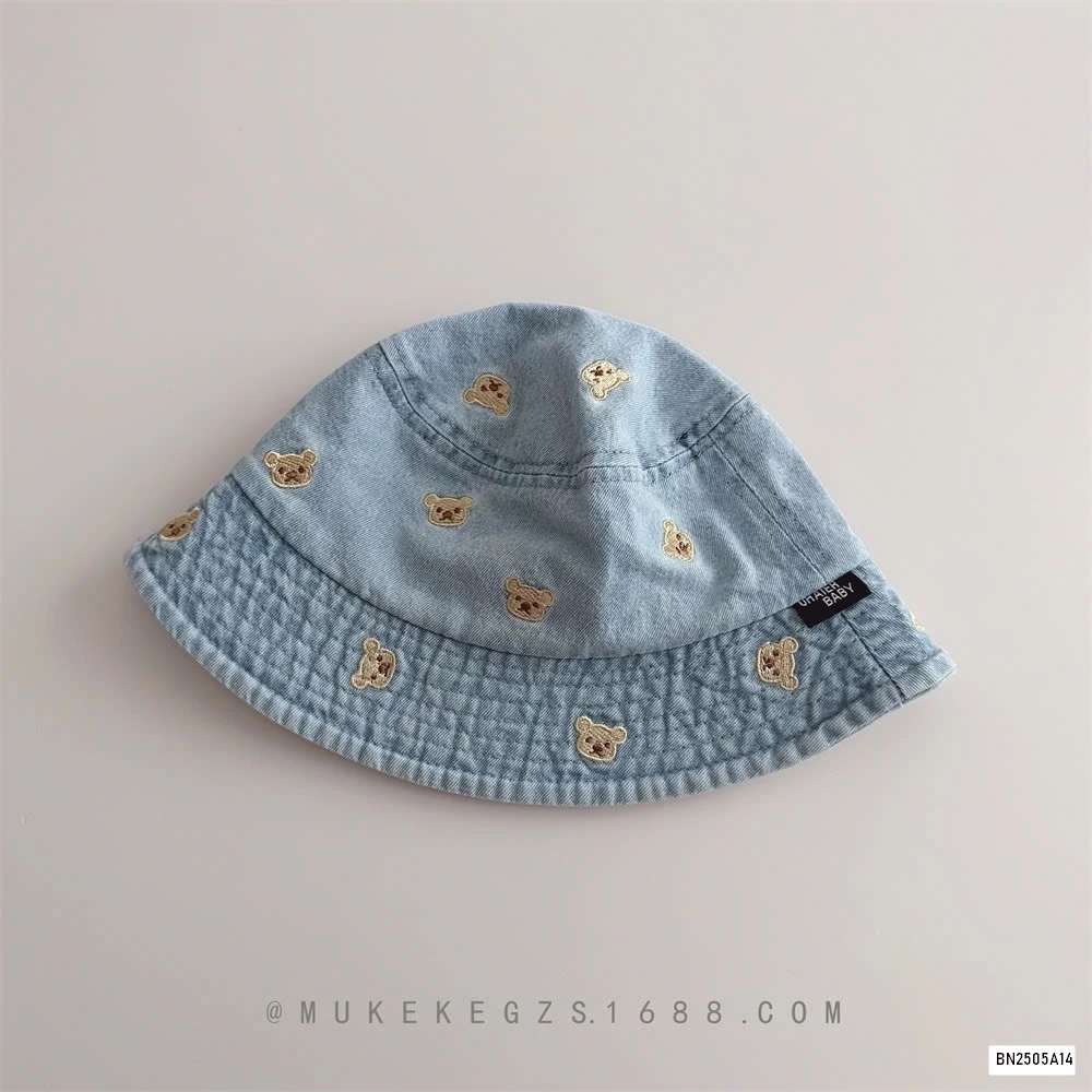 BUCKET DENIM THÊU