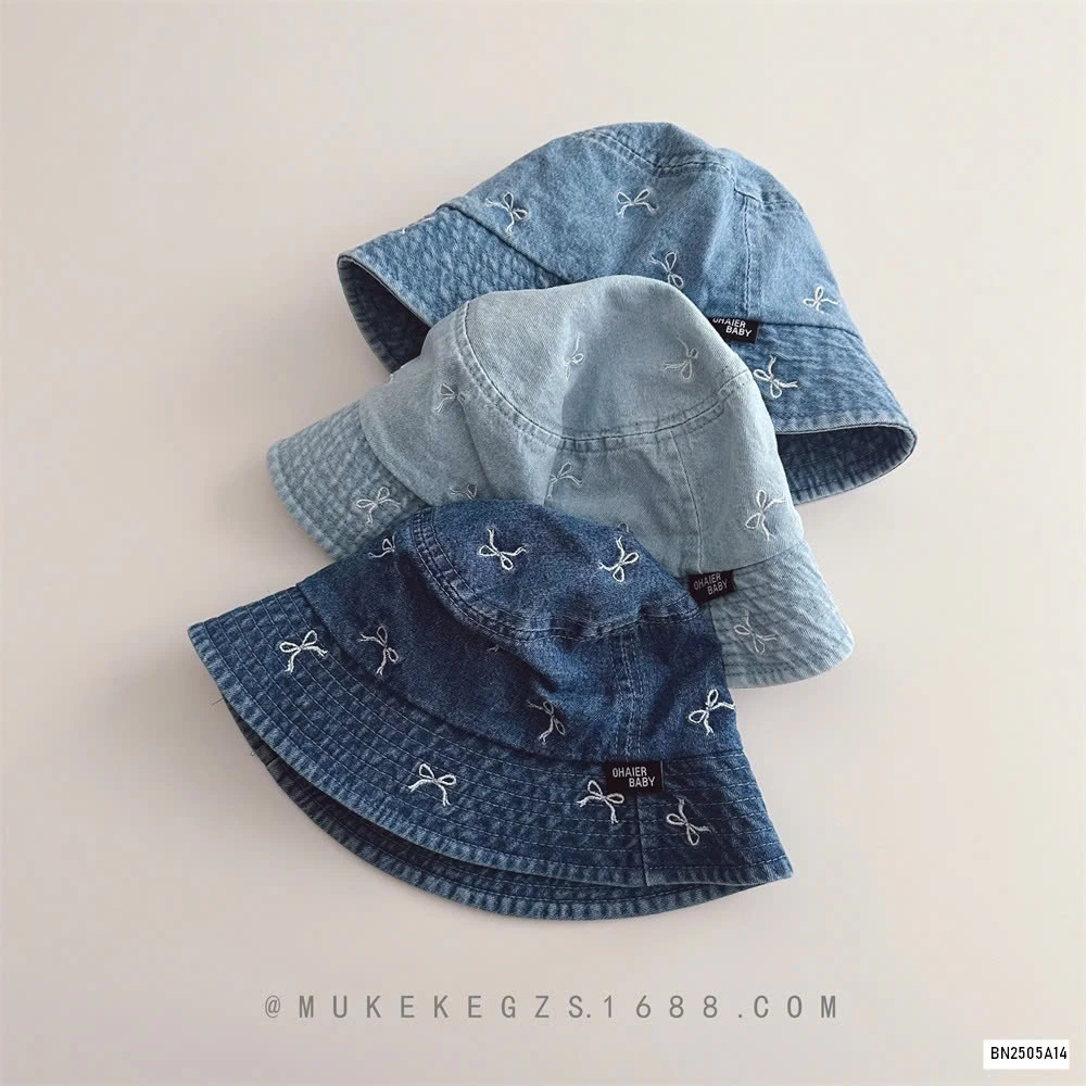 BUCKET DENIM THÊU