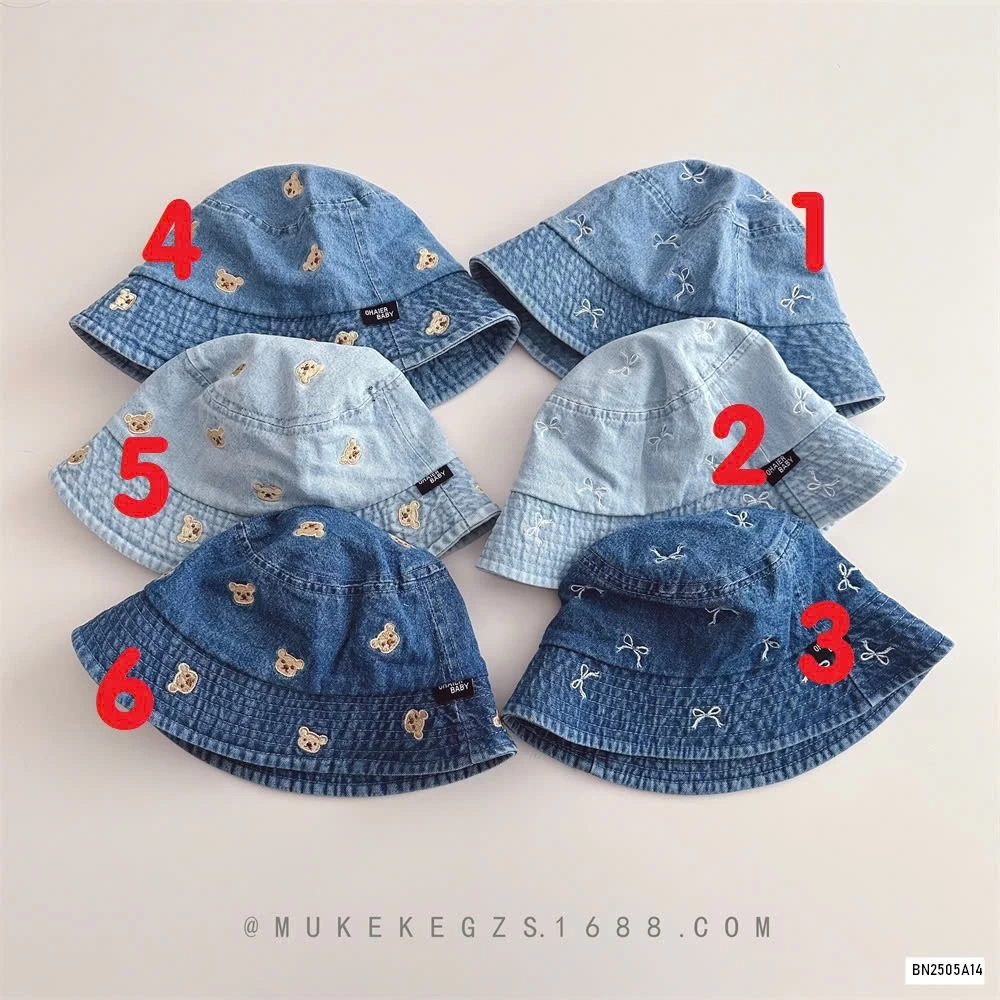 BUCKET DENIM THÊU
