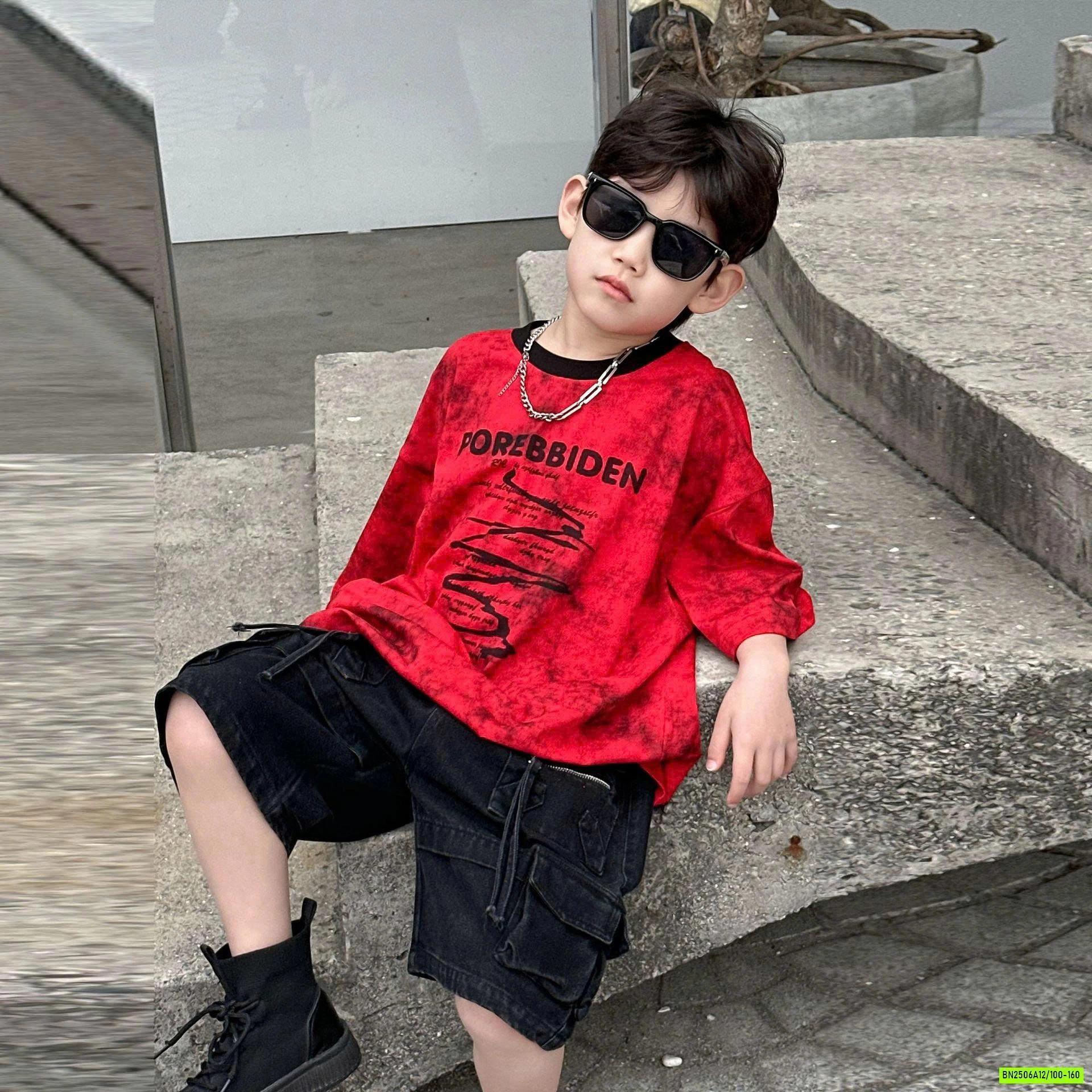 ÁO THUN ĐỎ LOANG ĐEN