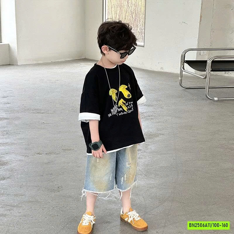 ÁO THUN ĐEN IN CHUỐI